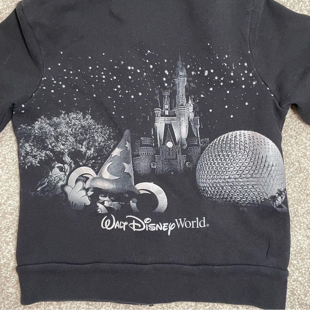 Disney world black zip up hoodie